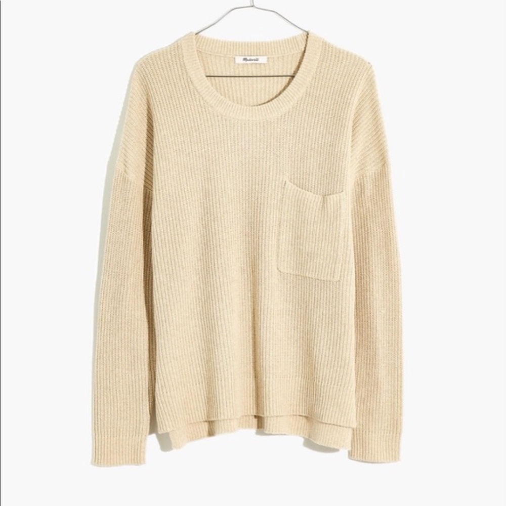 Madewell Thompson Pocket Pullover, Cream
